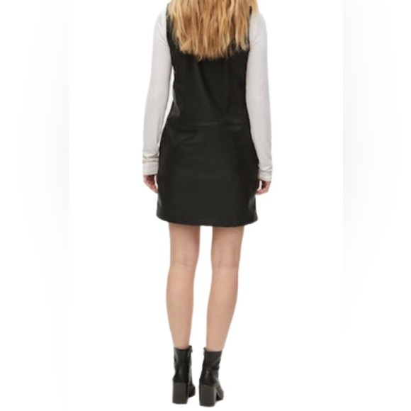 Michael Stars Black Vegan Leather Cecelia Dress Size Medium - Picture 3 of 10